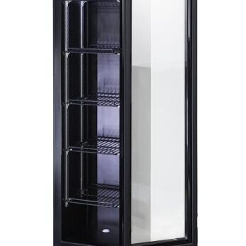 Glass Door Fridge Slim Black