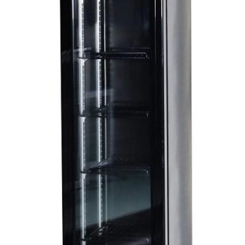 Glass Door Fridge Slim Black