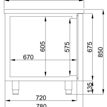 Refrigerated Counter 3 Doors 