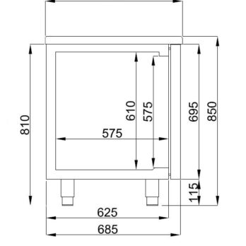 700 Cooling Bench 1 Door 6 Drawers