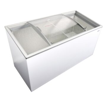 White Chest Freezer With Glass Lid 461L