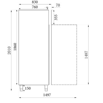 Upright Stainless Steel Fridge 650L