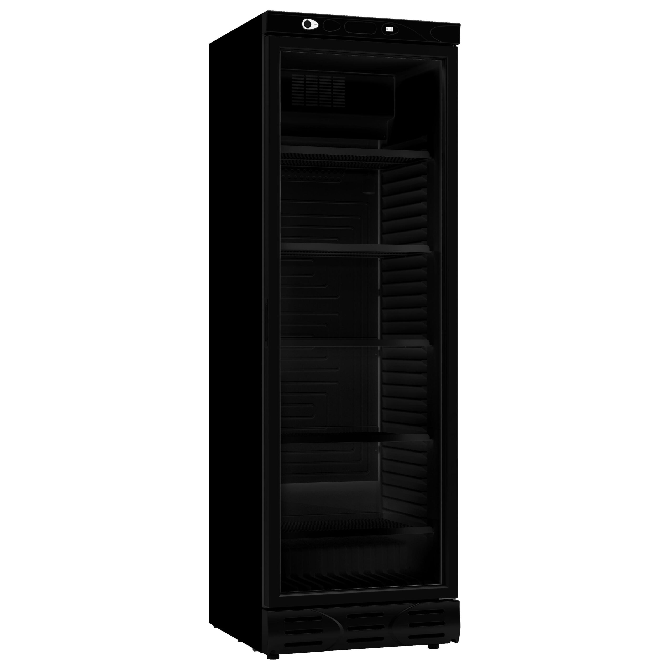 Black Upright Glass Door Fridge 382L