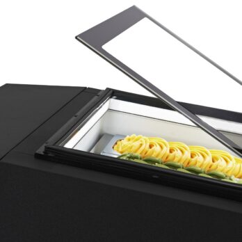 Black Countertop Ice Cream Display