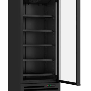 Upright Refrigerator – 600L (Black) with Door Heating