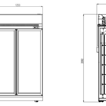 REFRIGERATOR 2 GLASS DOORS INS-1000R