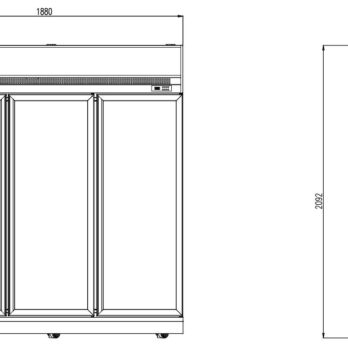 REFRIGERATOR 3 GLASS DOORS INS-1530R