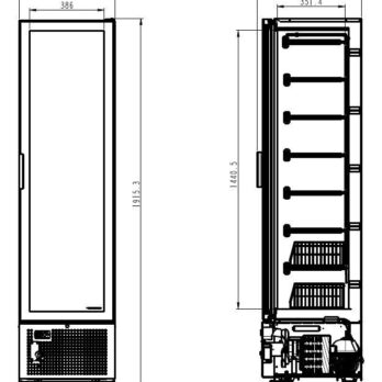 Upright Display Freezer – 221L, White