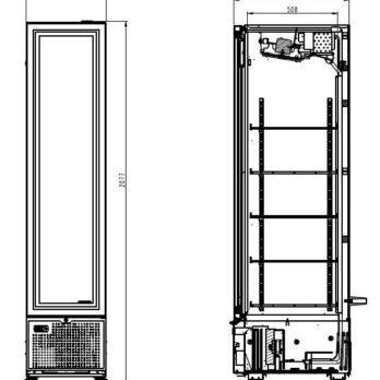 Refrigerator Glass Door 348l Black