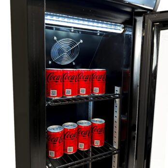 Glass Door Fridge Slim Black