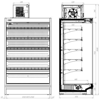 Remote Multideck Refrigerated Display – 2500mm
