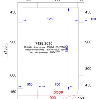 Freezer Room 1500 x 2100 x 2200mm |4.6m3| Room Only |120mm