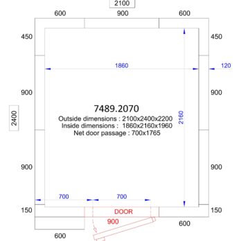 Freezer Room 2100 x 2400 x 2200mm |7.9m3| Room Only |120mm