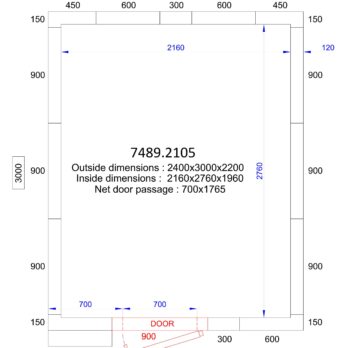 Freezer Room 2400 x 3000 x 2200mm |4m3| Room Only |120mm