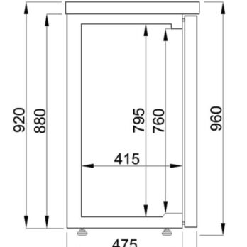 BARCOOLER BLACK 3 GLASS DOORS