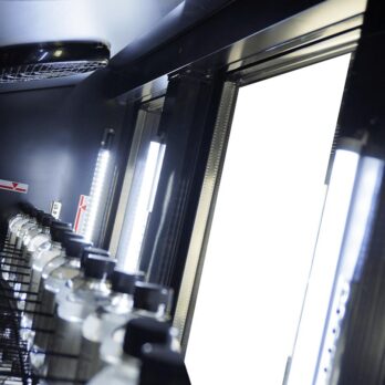 Refrigerator 3 Glass Doors Black