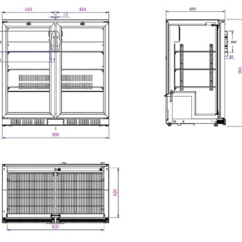 208L Backbar Cooler with 2 Doors