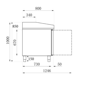 Pizza Preparation Table 2 Doors 7 Drawers