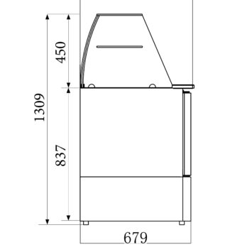 Chilled Salad Bar Glass 3 Doors