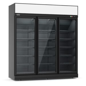 INS-1530R | 3-Door Black Glass Display Refrigerator