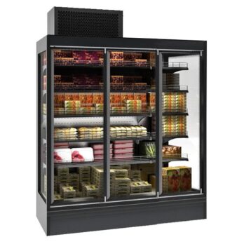 Premium Freestanding Remote Multideck Refrigerated Display – 1875mm | Black Finish