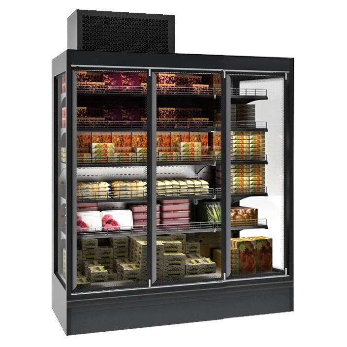 Premium Freestanding Remote Multideck Refrigerated Display – 1875mm | Black Finish