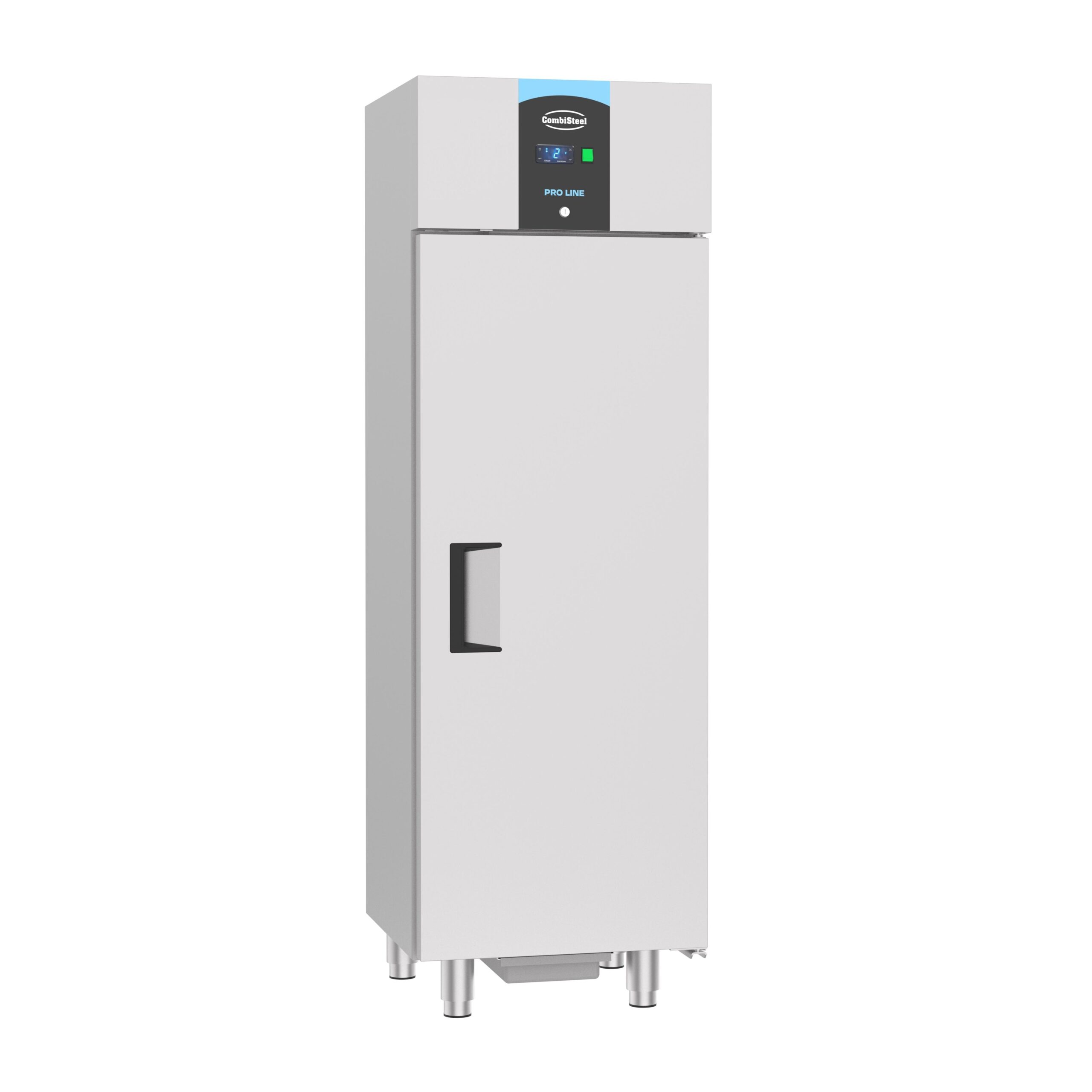 upright stainless steel fridge