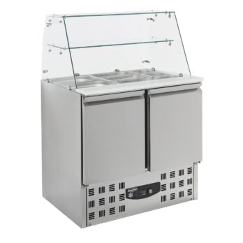 Chilled Salad Bar Glass 2 Doors front facing