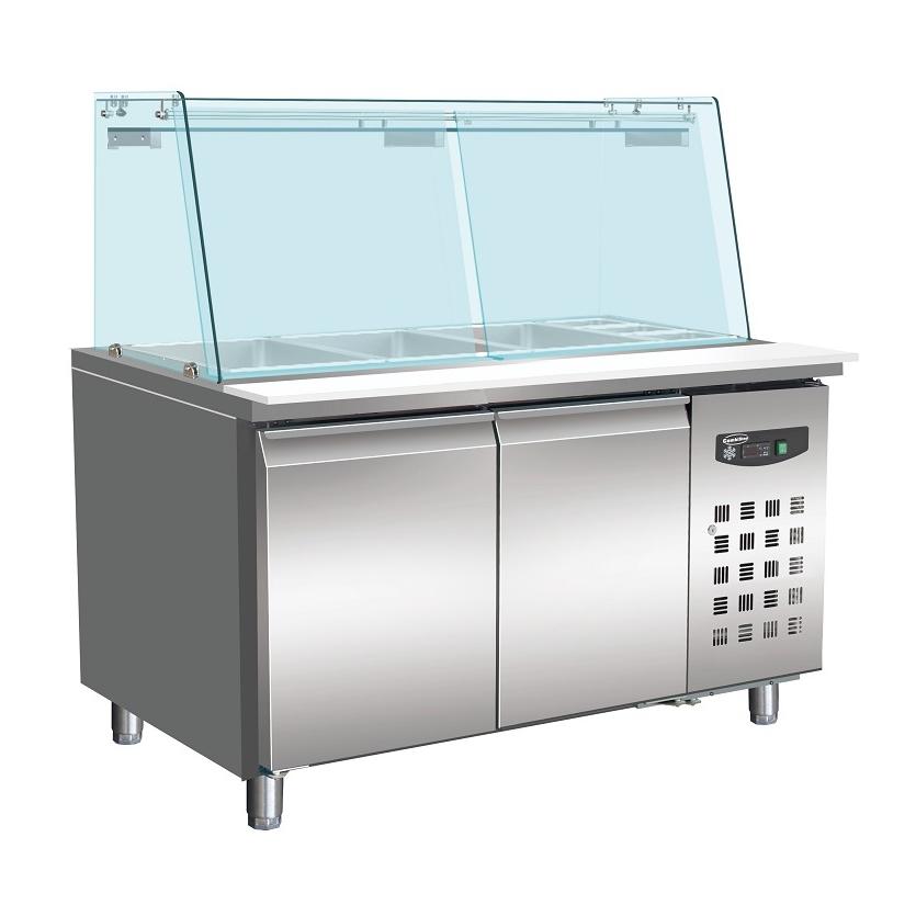 front facing view of a counter fridge 2 door